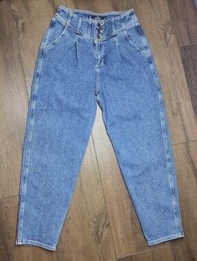 Hollister Ultra High Rise 80s Mom Jeans W27 L26 Triple Button High Waist